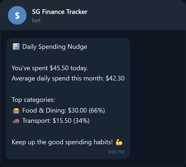 Daily spending nudge